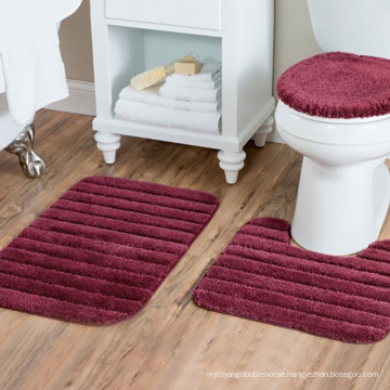 3pcs set Long pile Toilet Mat non-slip water absorb bath mat